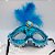 Máscara de Carnaval Bordada Luxo Mod:198 - Azul - 01 unidade - Rizzo Embalagens - Imagem 1