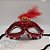 Máscara de Carnaval Bordada Luxo Mod:198 - Vermelho - 01 unidade - Rizzo Embalagens - Imagem 2