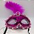 Máscara de Carnaval Bordada Luxo Mod:198 - Rosa - 01 unidade - Rizzo Embalagens - Imagem 2