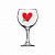 Taça de Vinho / Gin Grande Decorada - "Love" - 615 mL - 1 unidade - AllMix - Rizzo - Imagem 1