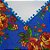 Trilho de Mesa Chita Azul Escuro - Flor Vermelha - 1 unidade - Rizzo Embalagens - Imagem 1