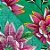 Toalha De Mesa Flor Chita Verde - Flor Vermelha/Amarela - 1 unidade - Rizzo Embalagens - Imagem 1