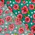 Toalha De Mesa Flor Chita Verde - Flor Vermelha - 1 unidade - Rizzo Embalagens - Imagem 1