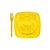 Kit Sobremesa Prato e Garfo Amarelo 10 Unidades - Trik Trik - Rizzo Embalagens - Imagem 1
