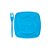 Kit Sobremesa Prato e Garfo Azul Claro - 10 Unidades - Trik Trik - Rizzo Embalagens - Imagem 1