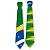 Gravata de Papel Brasil Copa 2022 - 8 unidades - Festcolor - Rizzo Embalagens - Imagem 1