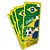 Adesivo Decorativo Retangular Brasil Copa 2022 - 12 unidades - Festcolor - Rizzo Embalagens - Imagem 1