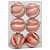 Bolas de Natal Listrada - Espiral Vermelho/Dourado - Cromus Natal - 6 unidades - Rizzo Embalagens - Imagem 1