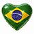 Balão Coração Metalizado Micro Foil 18" - Festa Brasil Bandeira - Ref. 8744 - 1 unidade - Imagem 2