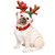 Cachorro Pug com Chifres - Decoração Natalina - 1 unidade - Cromus - Rizzo - Imagem 1