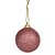 Bola de Árvore de Natal c/ Glitter - 5 cm - “Glitter Rose Gold” - Cromus Natal - 6 unidades - Rizzo Embalagens - Imagem 1