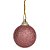 Bola de Árvore de Natal c/ Glitter - 4 cm - “Glitter Rose Gold” - Cromus Natal - 12 unidades - Rizzo Embalagens - Imagem 1