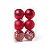 Bolas de Natal - Vermelha Fosca e Vazada de 8 cm - Cromus Natal - 1 unidade - Rizzo - Imagem 1