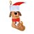 Bota Natalina de Cachorro - Marrom, Vermelho e Branco 54 cm - Cromus Natal - 1 unidade - Rizzo Embalagens - Imagem 1