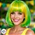 Fantasia Peruca Chanel Verde/Amarelo - Copa do Mundo - 1 unidade - Cromus - Imagem 1