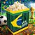 Saco para Pipoca de Papel - Brasil Copa do Mundo - 21x15x10cm - 10 unidades - Cromus - Imagem 1