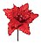 Flor Decorativa de Cabo Curto - Poinsétia Vermelha - 17 Centímetros - Cromus Natal - 1 unidade - Rizzo - Imagem 1