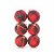 Bolas de Natal - Vermelho/Verde - 8 cm - 6 unidades - Cromus - Rizzo Embalagens - Imagem 1