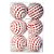 Bolas de Natal Listrada - Vermelho/Branco - 8 cm - 6 unidades - Cromus - Rizzo  Embalagens - Imagem 1