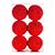 Bolas de Natal PomPom - Vermelho - 8 cm - 6 unidades - Cromus - Rizzo Embalagens - Imagem 1