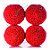 Bolas de Natal PomPom - Vermelho - 10 cm - 4 unidades - Cromus - Rizzo Embalagens - Imagem 1