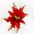 Flor Poinsétia Natal Vermelha e Ouro - 34cm  - 1 unidade - Cromus - Rizzo - Imagem 1