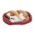 Cachorro Decorativo Shitzu Deitado Branco Bege e Vermelho  - 1 unidade - Cromus - Rizzo Embalagens - Imagem 1