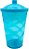 Copo Twister 400ml - Cristal Azul com Topo - 1 unidade - Rizzo - Imagem 1