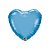 Balão de Festa Microfoil 18" 46cm - Coração Chrome Azul - 1 unidade - Qualatex - Rizzo - Imagem 1