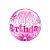 Balão de Festa Bubble 22" 56cm - Happy Birthday Explosão de Estrelas Rosa - 1 unidade - Qualatex - Rizzo - Imagem 1