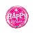 Balão de Festa Microfoil 18" 46cm - Happy Birthday Rosa com Brilho - 1 unidade - Qualatex - Rizzo - Imagem 1