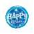 Balão de Festa Microfoil 18" 46cm - Happy Birthday Azul com Brilho - 1 unidade - Qualatex - Rizzo - Imagem 1