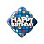 Balão de Festa Microfoil 18" 46cm - Happy Birthday Bolinhas Coloridas - 1 unidade - Qualatex - Rizzo - Imagem 1