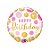 Balão de Festa Microfoil 18" 46cm - Happy Birthday Bolinhas Rosas e Douradas - 1 unidade - Qualatex - Rizzo - Imagem 1