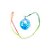 Colar Pisca com LED Colorido - Bola Azul - 1 unidade - Rizzo - Imagem 1