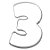 Cortador Numeral 3 Ref. 353 RR Cortadores Rizzo Confeitaria - Imagem 1