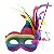Máscara de Carnaval Roma com Penas Multicolor -  Adulto - 1 unidade - Cromus  - Rizzo - Imagem 1
