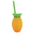 Copo com Tampa e Canudo - Abacaxi Laranja 350ml - 1 unidade - Rizzo - Imagem 1