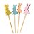 Palito Decorativo - Petiscos - Coelhos Coloridos - 20 unidades - Rizzo - Imagem 1