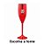 Taça de Champanhe c/ Nome - Vermelho Metalizado - 1 unidade - Rizzo - Imagem 1