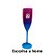 Taça de Champanhe c/ Nome - Azul e Pink Neon - 1 unidade - Rizzo - Imagem 1
