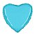 Balão de Festa Metalizado 20'' 50cm - Coração Azul Baby - 1 unidade - Flexmetal - Rizzo - Imagem 1