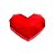 Caixa Acrílica Coração Lapidado - Vermelho - 1 unidade - Rizzo - Imagem 1