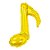Balão de Festa Metalizado 18" 45cm - Nota Musical Dourado - 1 unidade - Rizzo - Imagem 1