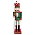 Boneco Soldado Quebra Nozes de Madeira com Lança - 37,5cm - Verde e Vermelho Glitter - Imagem 1