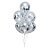 Kit Buquê Balões Látex Transparente com Confete Circulo Prata - Buque com 06 Balões - 1 unidade - Regina - Rizzo - Imagem 1