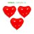 Balão de Festa Metalizado 5,5' 14cm - Coração vermelho - 3 unidades - Make + - Rizzo - Imagem 1