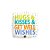 Balão de Festa Microfoil 18" 46cm - Quadrado Hugs & Kisses Get Well Wishes - 1 unidade - Qualatex Outlet - Rizzo - Imagem 1