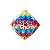 Balão de Festa Microfoil 18" 46cm - Diamante Happy Birthday Ziguezagues Coloridos - 1 unidade - Qualatex Outlet - Rizzo - Imagem 1