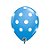 Balão de Festa Látex Liso Decorado - Pontos Polka Grandes Azul - 11" 28cm - 6 unidades - Qualatex Outlet - Rizzo - Imagem 1